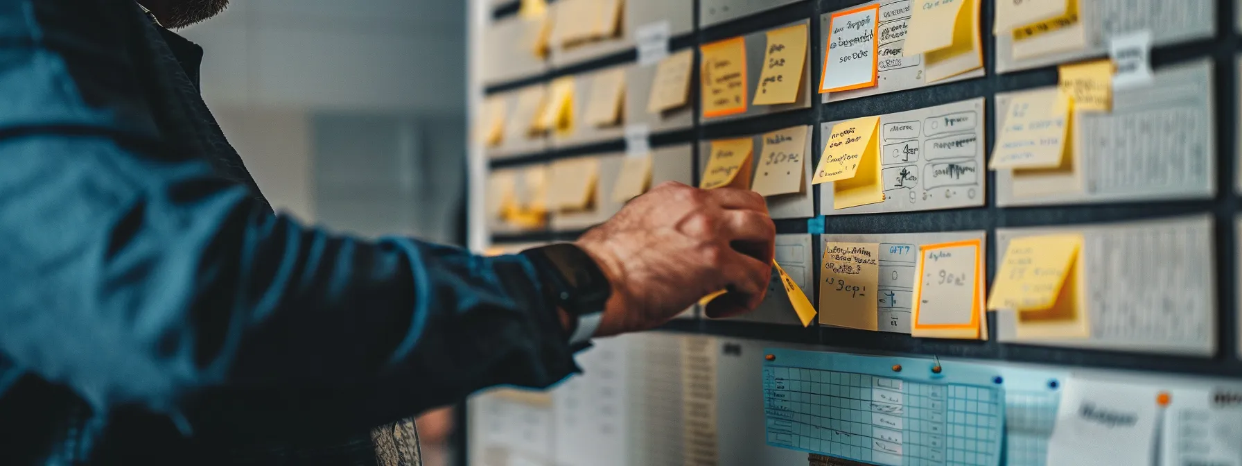 a person organizing a kanban board with project management software to map out their action plan for success.