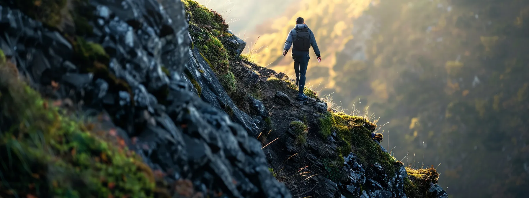 a person climbing a steep hill, with determination in their eyes as they face the challenges ahead.