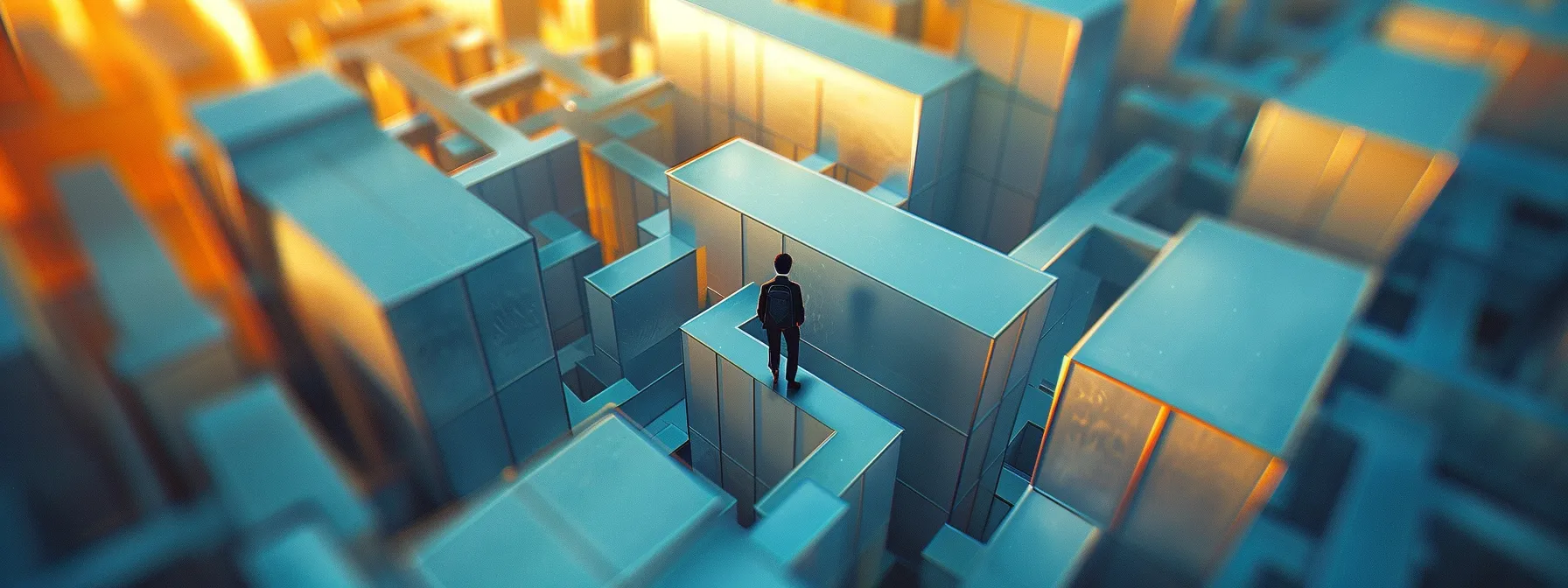 a person exploring different pathways in a maze to unlock mental blocks.